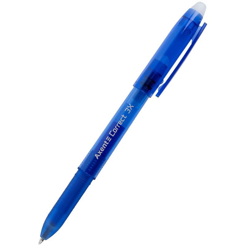 Ручка гелева "пиши-стирай" Correct 3Х Axent AG1122-02-A, синя